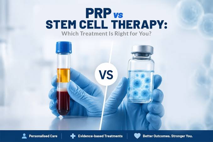 Comparison of PRP therapy and stem cell therapy for joint pain and arthritis